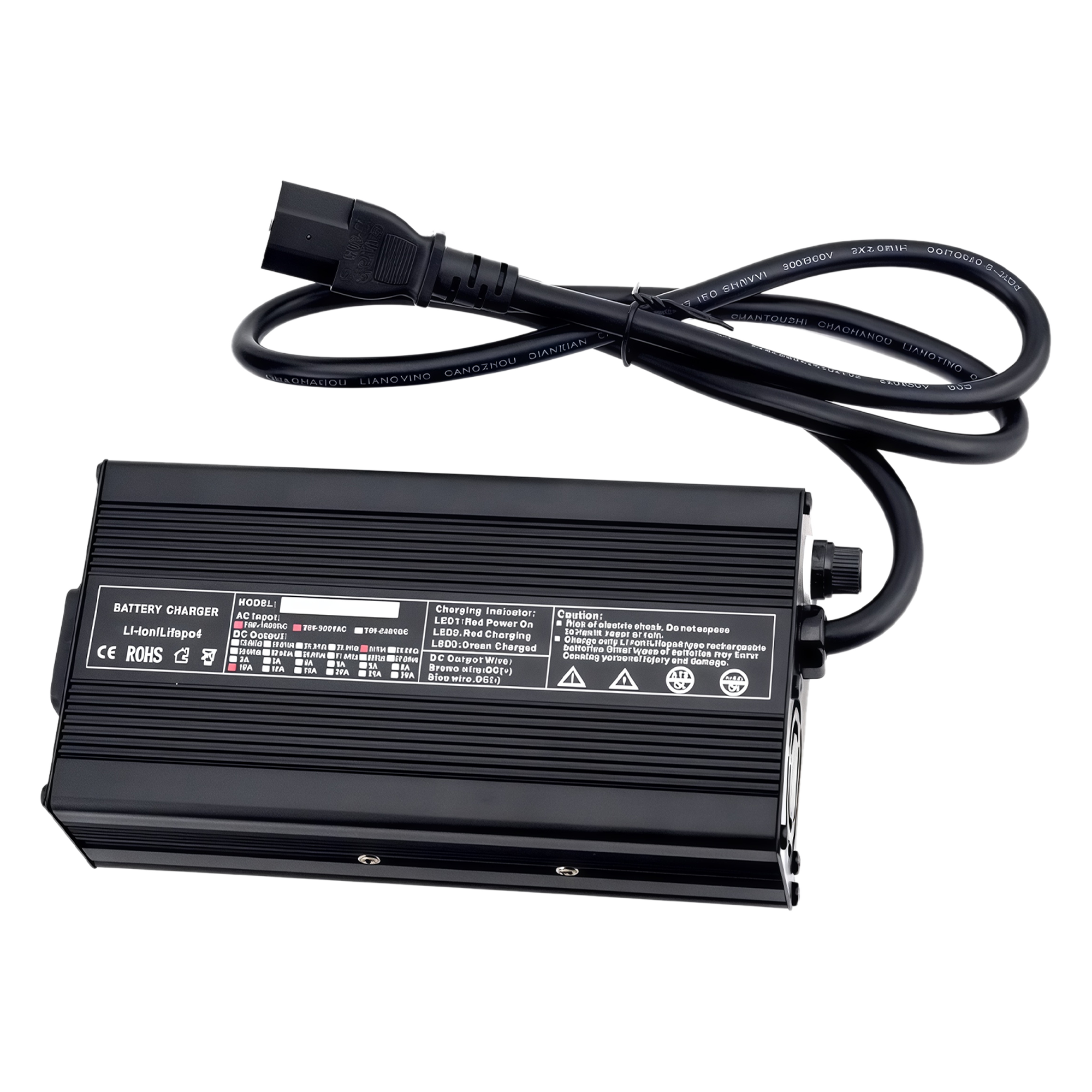 42V 5A/10A Lithium Battery Charger - 420W Fast Charging for 36V Li-ion, Global Voltage & Aluminum Cooling