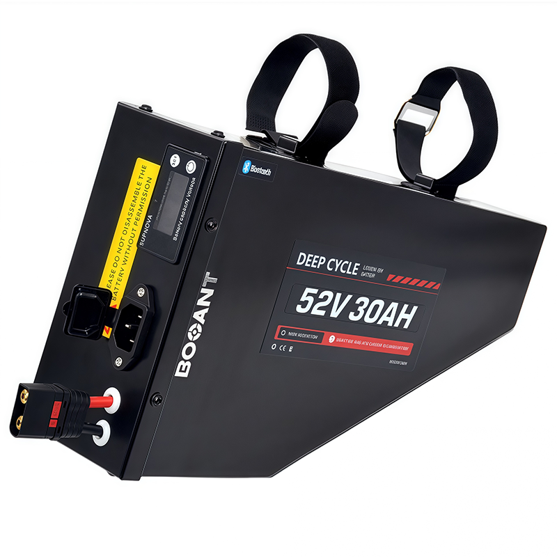 Booant 52V 30Ah Triangle Lithium Battery with Metal Shell, IP65 Waterproof and Impact-Resistant for Ebikes