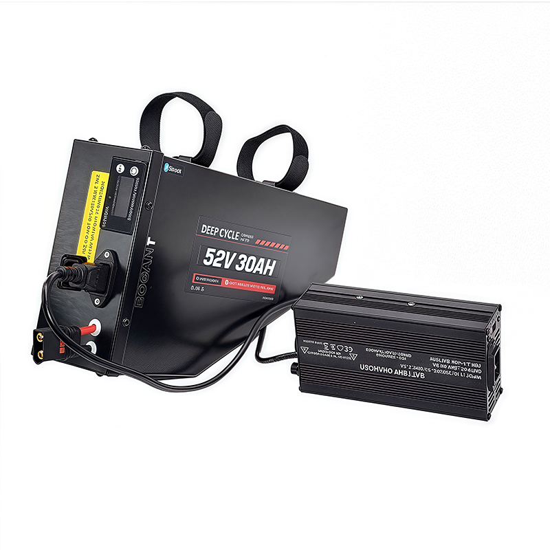 52V 30Ah Triangular Lithium Battery for Ebikes - Metal Housing, Smart Charging, and Bluetooth BMS from Booant