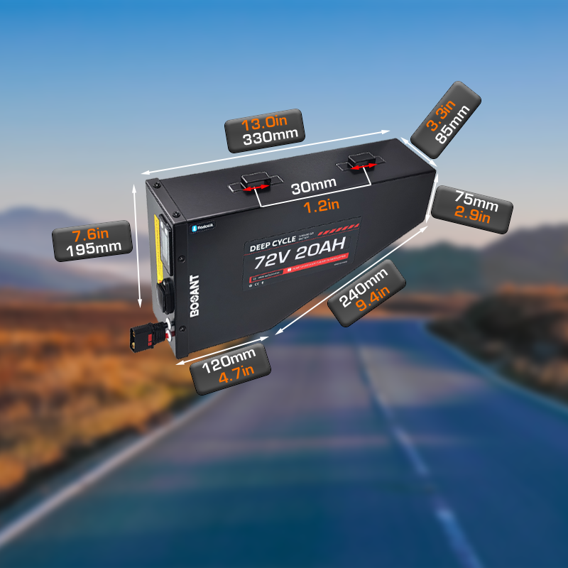 72V 20AH Triangular E-Bike Battery | Samsung 50G Cells | Smart Bluetooth BMS | Metal Case